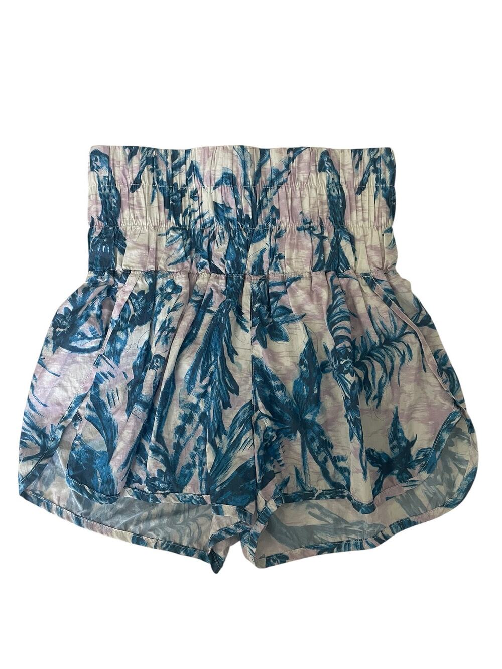 FP Movement Free People Way Home Smocked Tropical Print Running Shorts Size XS